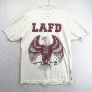 Travis‎ Scott Cactus Jack LAFD Shirt Mens Large White Don't Run From Smoke Tee